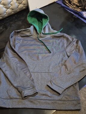 Under Armour Gray Hoodie with Green Lined Hood